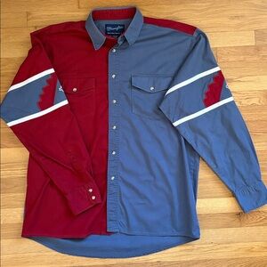 Wrangler x Zach Bryan Two-Tone Brushpopper Aztec Southwest Western Shirt